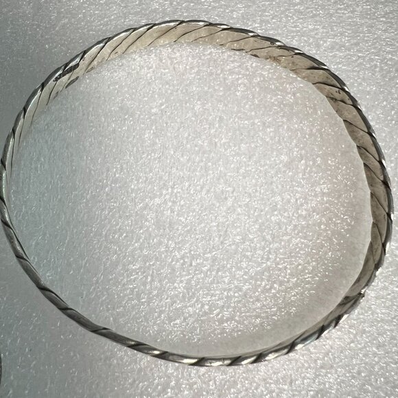 Mexico Sterling Silver Twisted Rope Bangle Bracelet Size 7.75 0.25" wide 13.8g - Picture 3 of 7